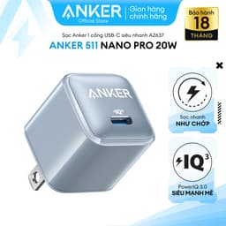 Thumbnail Sạc ANKER 511 Nano Pro 20W A2637 1 cổng USB-C PiQ 3.0 tương thích PD - A2637 1
