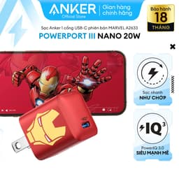 Thumbnail Sạc ANKER Powerport III Nano 20W 1 cổng USB-C PiQ 3.0 tương thích PD - A2633 - Phiên bản Marvel 1