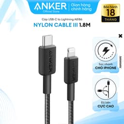 Thumbnail Cáp Sạc ANKER 322 Nylon Cable III USB-C to Lightning Dài 1.8m - A81B6 2