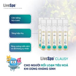 Thumbnail Men vi sinh LiveSpo Clausy - Giảm rối loạn tiêu hóa cho người uống kháng sinh hộp 10 ống x 5ml 2