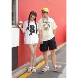 Thumbnail Sandal Unisex Genki Màu Kem Quai Ngang Đế Cao Su Thời Trang Sport YK278 2