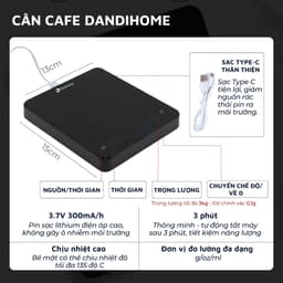 Thumbnail Cân tiểu ly điện tử mini nhà bếp, cà phê DandiHome có độ chính xác cao 4