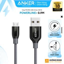 Thumbnail Cáp sạc ANKER PowerLine+ Micro USB dài 0.9m - A8142 1