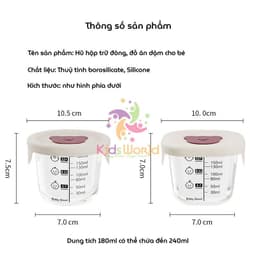 Thumbnail Hộp Trữ Đồ Ăn Dặm Thủy Tinh KidsWorld Hình Khủng Long, Gấu Hộp Trữ Đông, Trữ Thức Ăn Cho Bé Nắp Silicone 2
