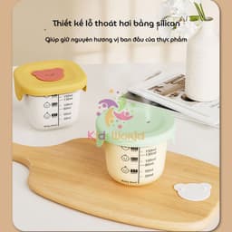 Thumbnail Hộp Trữ Đồ Ăn Dặm Thủy Tinh KidsWorld Hình Khủng Long, Gấu Hộp Trữ Đông, Trữ Thức Ăn Cho Bé Nắp Silicone 3