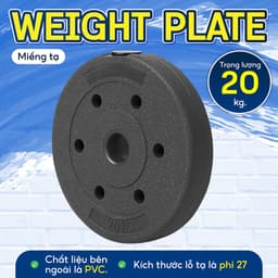 Thumbnail BG - Tạ miếng nhựa đặc ruột tạ bánh nhựa tạ đĩa 20KG 1
