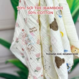 Thumbnail Hộp 5 Khăn Sữa Muslin GEE 2 Lớp Cao Cấp - Siêu Thấm Hút, Kháng Khuẩn, Bền Đẹp, Phù Hợp Cho Bé Sơ Sinh S5G1 IQKAO 3
