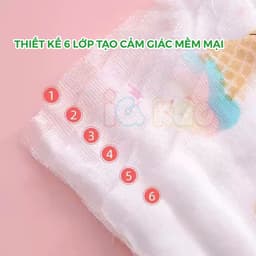 Thumbnail Khăn Tắm Muslin 6 Lớp Cho Bé IQKAO – Khăn Ủ, Choàng Đa Năng, Size 110x105cm, Mềm Mại, Thoáng Mát, An Toàn Cho Bé KT61 4
