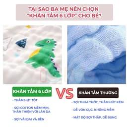 Thumbnail Khăn Tắm Muslin 6 Lớp Cho Bé IQKAO – Khăn Ủ, Choàng Đa Năng, Size 110x105cm, Mềm Mại, Thoáng Mát, An Toàn Cho Bé KT61 3