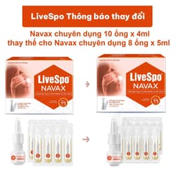 Thumbnail Combo 2 Hộp Xịt mũi - họng chứa Bào tử lợi khuẩn - LivSpo Navax Chuyên Dụng (Hộp 10 ống x 4ml) 4