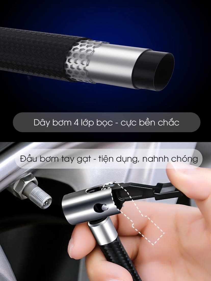 Ảnh Bơm ô tô, bơm lốp xe hơi oto tự động ngắt, đồng hồ cơ điện 12 V Suitu - Tâm Luân phụ kiện ô tô và phượt 3