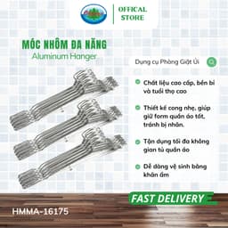 Thumbnail Set 30 Móc Nhôm Treo Quần Áo Ohiama Aluminum Hanger HMMA-16175 - Mắc Phơi Đồ Đa Năng Chính Hãng 1