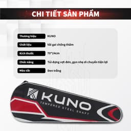 Thumbnail Túi Đựng Vợt 1 Ngăn KUNO Chống Thấm Nước, Bào Mòn, Ngăn Chứa Lớn - K001 1