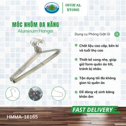 Thumbnail Set 10 Móc Nhôm Treo Quần Áo Ohiama Aluminum Hanger HMMA-16165 | Mắc Phơi Đồ Đa Năng Chính Hãng 1