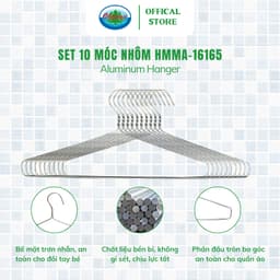 Thumbnail Set 10 Móc Nhôm Treo Quần Áo Ohiama Aluminum Hanger HMMA-16165 | Mắc Phơi Đồ Đa Năng Chính Hãng 2