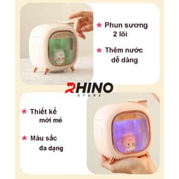 Thumbnail Máy phun sương Rhino H809 500ml tạo ẩm, 2 đầu phun kèm đèn ngủ 4