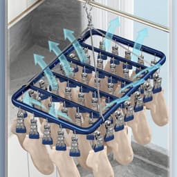 Thumbnail Móc chùm phơi đồ cho bé 26,36,42 kẹp chống trơn, có khóa chống gió, chất liệu inox 304 cao cấp. 3