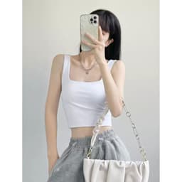 Thumbnail Áo Croptop Bigsize Nữ Áo Hai Dây Bản To Có Mút Đệm Vải Thun Tăm Lạnh Co Giãn Sành Điệu G248 3