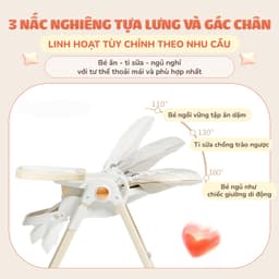 Thumbnail Ghế ăn dặm đa năng cao cấp Chilux Grow V Upgrade - Có thể gấp gọn - Bánh xe chống ồn 2