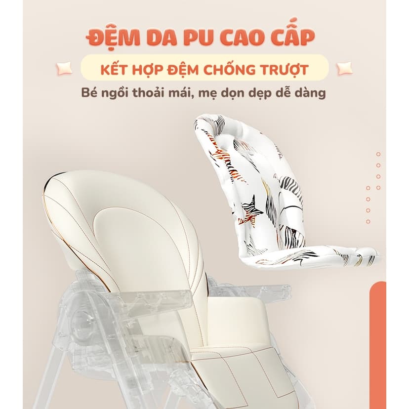 Ảnh Ghế ăn dặm đa năng cao cấp Chilux Grow V Upgrade - Có thể gấp gọn - Bánh xe chống ồn 4