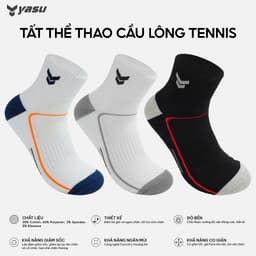 Thumbnail Tất vớ thể thao Yasu dày dặn cho cầu lông, bóng đá ,bóng chuyền,tennis,picket ball 1
