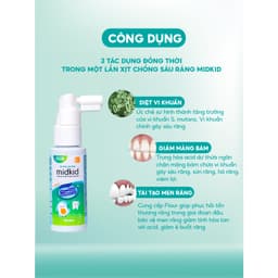 Thumbnail 2 hộp Xịt chống sâu răng Midkid vị NHO và TÁO chính hãng cho bé từ 1 tuổi, vị ngọt thơm nuốt an toàn 3