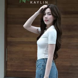 Thumbnail Áo thun KAYLIN cổ sơ mi phối nút chất vải thun cotton co giản phong cách thanh lịch - N2314 3