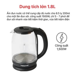 Thumbnail ẤM SIÊU TỐC THỦY TINH 1.8L HAPPYCOOK, HEK-183G 4