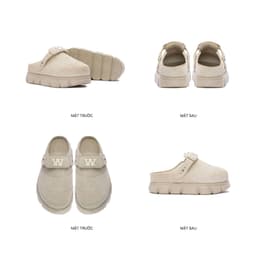 Thumbnail Dép Bánh Mì Tăng Chiều Cao Nam Nữ THEWOLF R&E MULE SANDAL - Đen bóng, Đen suede, Nâu bò suede, Be, Nâu suede 3