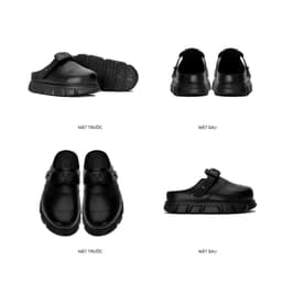 Thumbnail Dép Bánh Mì Tăng Chiều Cao Nam Nữ THEWOLF R&E MULE SANDAL - Đen bóng, Đen suede, Nâu bò suede, Be, Nâu suede 4