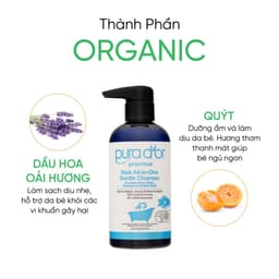 Thumbnail Sữa tắm gội hữu cơ dưỡng ẩm dịu nhẹ dành cho bé - Pura D'or Kids All-in-one Gentle Cleanser 473ml 2