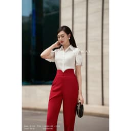 Thumbnail Quần Tây Nữ MY WAY Dáng Baggy Đai Cắt Chữ V Cách Điệu Độc Đáo 8MQ0102 1