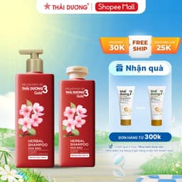 Thumbnail Dầu gội Thảo dược Thái Dương 3 Gold Hoa Đào Chai 500ml, 333ml - Sao Thái Dương 3