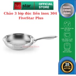Thumbnail Chảo Inox 304 Đúc Liền Khối 3 lớp Fivestar Plus Bảo Hành 25 Năm Dùng Được Nhiều Loại Bếp 2