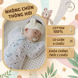 Thumbnail Nhộng Chũn Thông Hơi Xuất Hàn Cho Bé IQKAO – Co Giãn 2 Chiều Mềm Mại Thoáng Khí – Ngủ Ngon Không Giật Mình 1