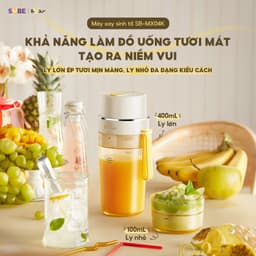 Thumbnail Máy Xay Sinh Tố Cầm Tay Bear Máy Xay Rau Củ Quả Làm Sinh Tố Máy Xay Nước Ép Mini Máy Xay Mini Tích Điện 400ml SB-MX04K 2