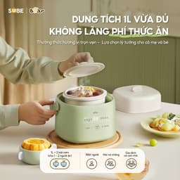 Thumbnail Nồi Nấu Cháo Chậm BEAR 1L Có Xửng Hấp 8 Chế Độ Nấu Hầm Nồi Chưng Yến Nồi Nấu Chậm Cho Bé Giữ Trọn Dinh Dưỡng SC-4H10E 4