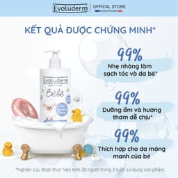 Thumbnail Gel tắm gội làm sạch dưỡng ẩm toàn thân cho em bé Chính hãng Evoluderm 500ml (9135) 3