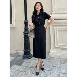 Thumbnail BBSTORE’S Set Áo Sơ Mi Phối Chân Váy Suông Dài Thanh Lịch - K3265 2