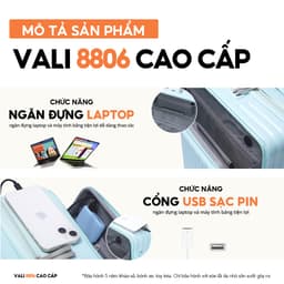 Thumbnail Vali Bamozo 8806 Cao Cấp Size 20/24 Nhựa PC Nguyên Khối, Ngăn Đựng Laptop 2
