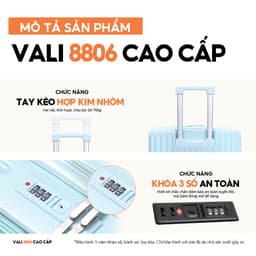 Thumbnail Vali Bamozo 8806 Cao Cấp Size 20/24 Nhựa PC Nguyên Khối, Ngăn Đựng Laptop 4