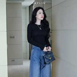 Thumbnail Áo thun KAYLIN tay dài form Basic chất vải thun giấy mềm mỏng nhẹ thoáng mát phong cách - N2305 2