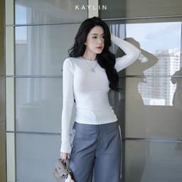 Thumbnail Áo thun KAYLIN tay dài form Basic chất vải thun giấy mềm mỏng nhẹ thoáng mát phong cách - N2305 1