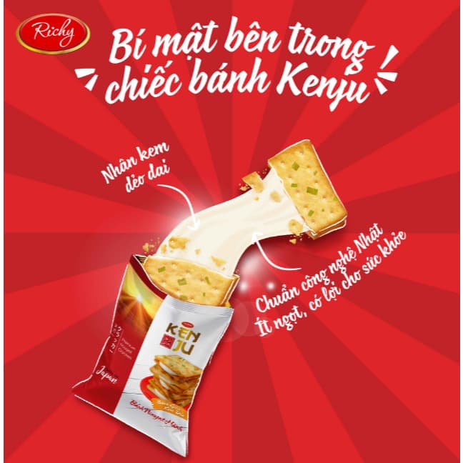 Ảnh Combo 3 Bánh Richy Kenju kem dẻo 186gr 3