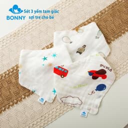 Thumbnail Set 3 Yếm Tam Giác BONNY Sợi Tre Mềm Cho Bé 0-5 Tuổi 2