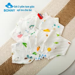 Thumbnail Set 3 Yếm Tam Giác BONNY Sợi Tre Mềm Cho Bé 0-5 Tuổi 4