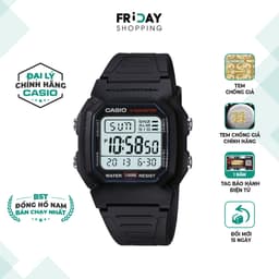 Thumbnail Đồng Hồ Casio Nam Điện Tử W-800H-1AVDF Mặt Vuông Dây Cao Su Chính Hãng 1