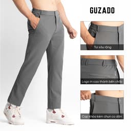 Thumbnail Quần Ống Suông Nam Mẫu Cạp Cúc Premium,Vải Gió Thể Thao Co Giãn Cực Tốt,Thoải Mái Vận Động GDC03 3