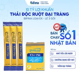 Thumbnail Bifina Nhật Bản -Loại EX Lẻ 3 gói (không có hộp) -Cho người viêm đại tràng, rối loạn tiêu hóa, hội chứng ruột kích thích 1