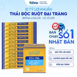 Thumbnail Men vi sinh Bifina Ex Nhật Bản -Loại EX lẻ 15 gói (không có hộp)- Cho người viêm đại tràng, hội chứng ruột kích thích 1